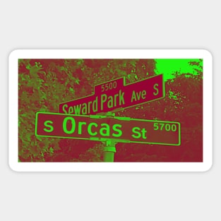 Seward Park Avenue & Orcas Street, Seattle, Washington by Mistah Wilson Sticker